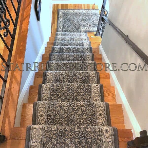 Custom runner Ancient Garden Stair Runner 57011 Grey-Cream 26 inch