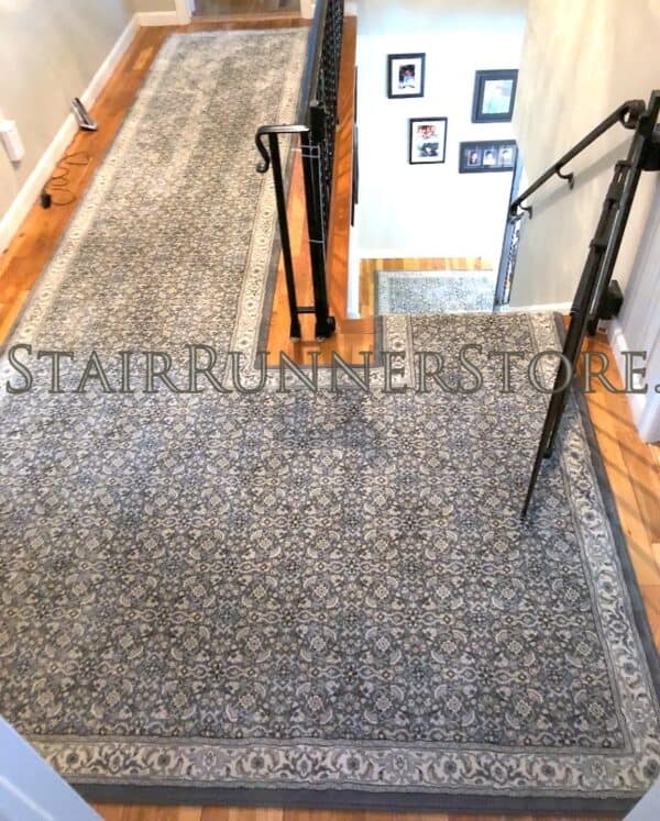 Custom hallway runner Ancient Garden Stair Runner 57011 Grey-cream 26 inch