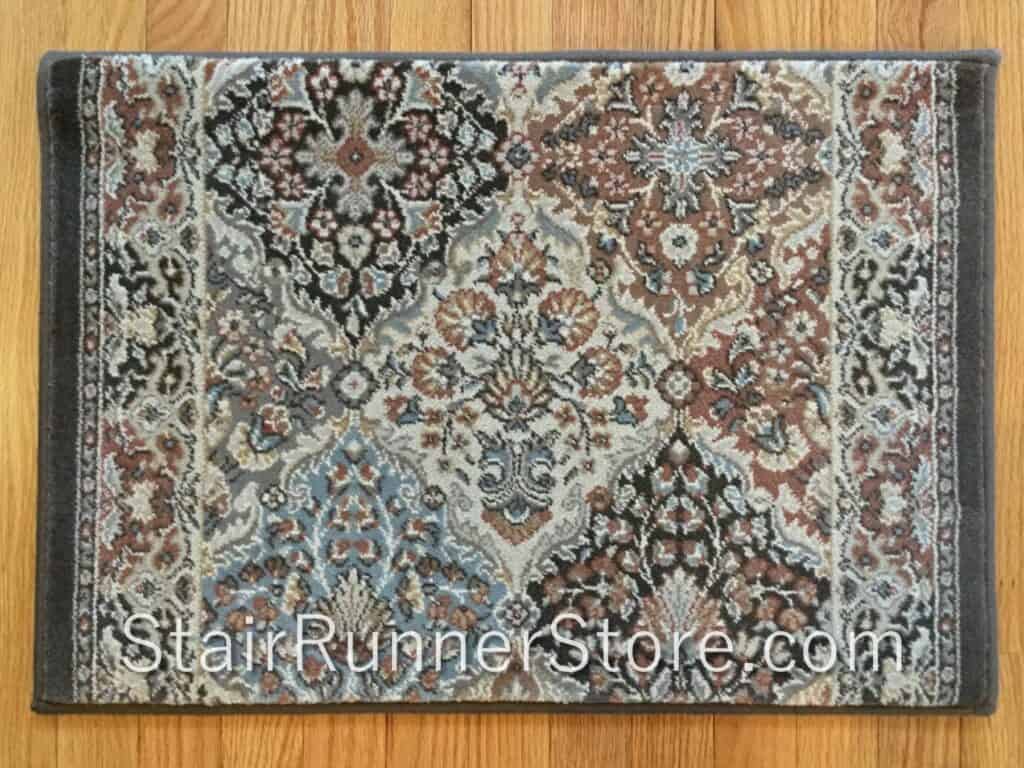 Ancient Garden Stair Runner 57008 Brown Blue 26"
