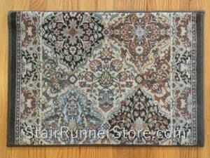 Ancient Garden Stair Runner 57008 Brown Blue 26"