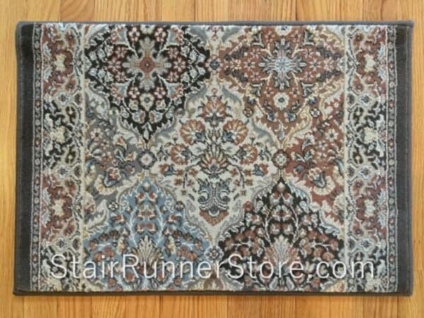 Ancient Garden Stair Runner 57008 Brown Blue 26"