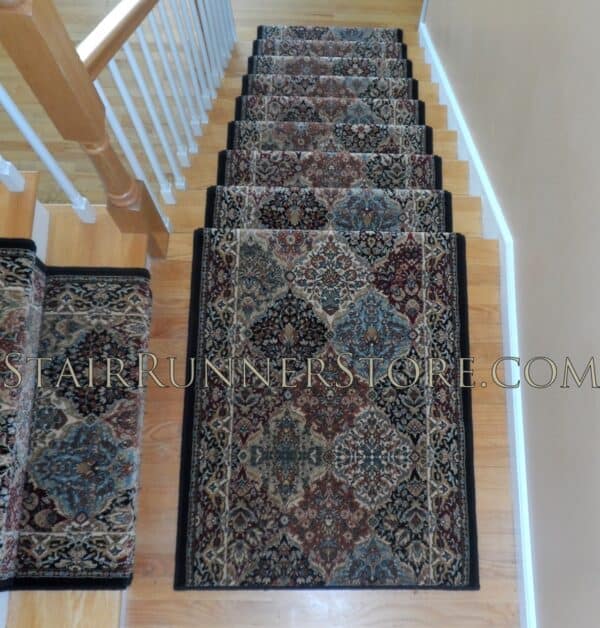Ancient Garden 57008 Multi 31" non-continuous Stair runner installation