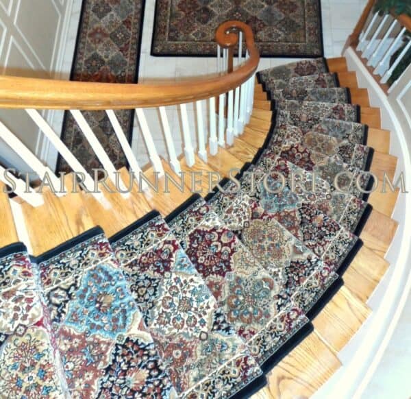 Ancient Garden 57008 Multi 31" Stair runner installation
