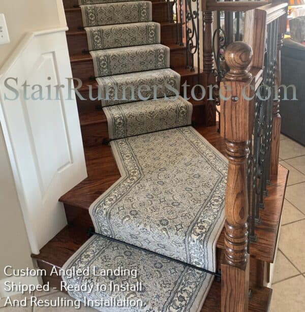 Ancient-Garden 57011 Soft Grey Custom Stair Runner