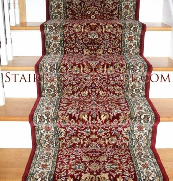 Ancient Garden Stair Runner 57078 Red 31" straight runner installation