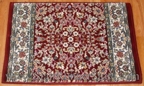 Ancient Garden Stair Runner 57078 Red 31" sample
