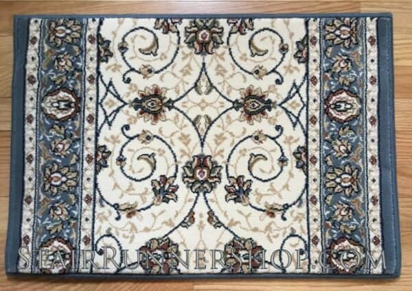 Ancient Garden Stair Runner 57120 LtBlue 26"