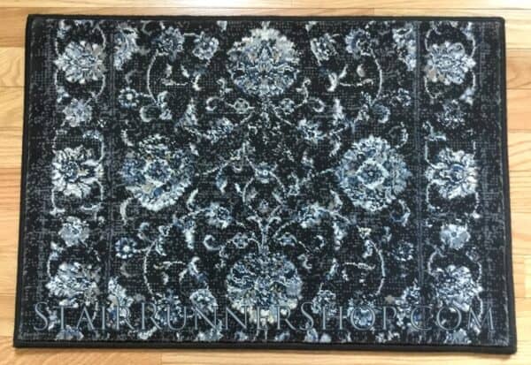 Ancient Garden Stair Runner 57126 Charcoal Silver 31"