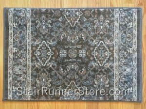 Ancient Garden Stair Runner 57276 Dark Brown Beige 26"