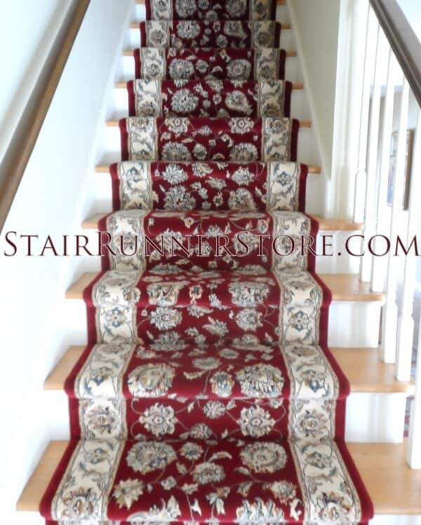 Ancient Garden Stair Runner 57365 Red 31" Installation