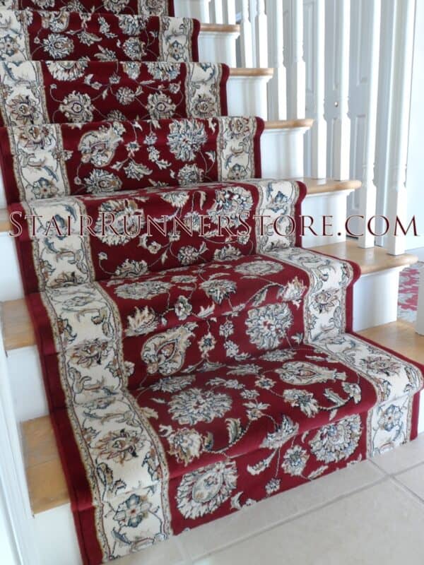 Ancient Garden Stair Runner 57365 Red 31" Installation