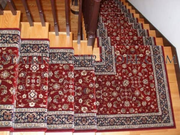 Brilliant Stair Runner 72284 Red 33" custom landing fabrication installed