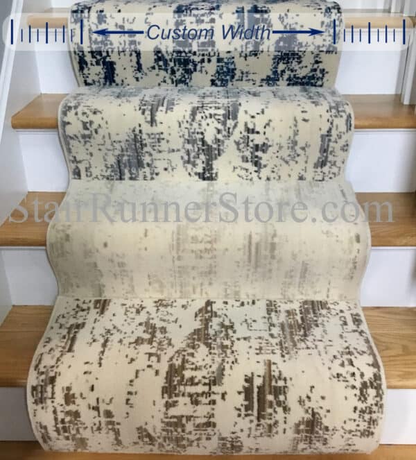 4 colors Diffused Custom Width Runner - Blue