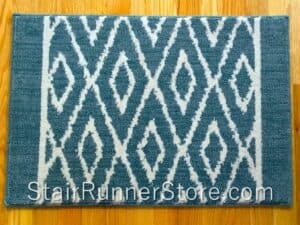 Maxell Diamond Striae Teal Stair Runner 27" wide sample