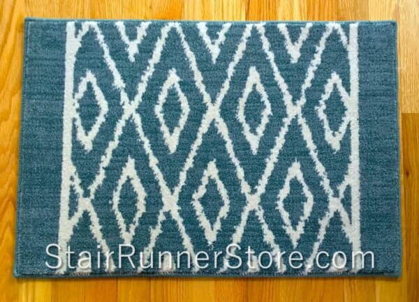 Maxell Diamond Striae Teal Stair Runner 27" wide sample