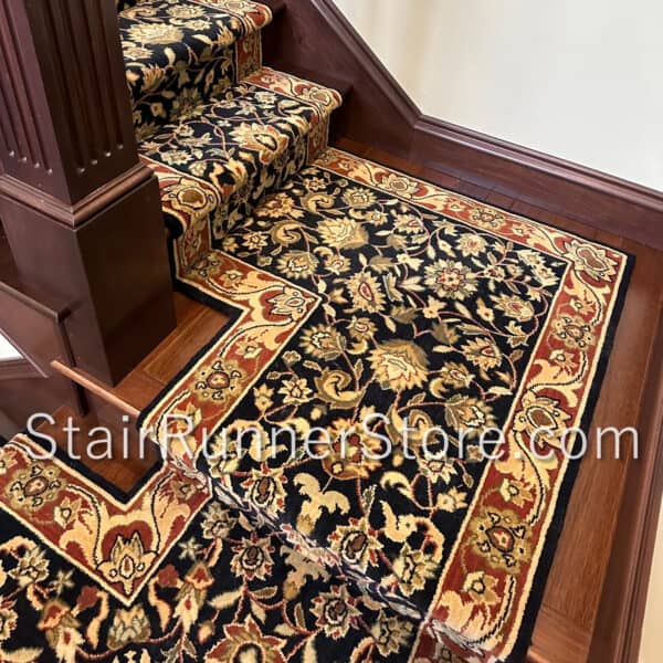 Grand Kashan Midnight Stair Runner Landing