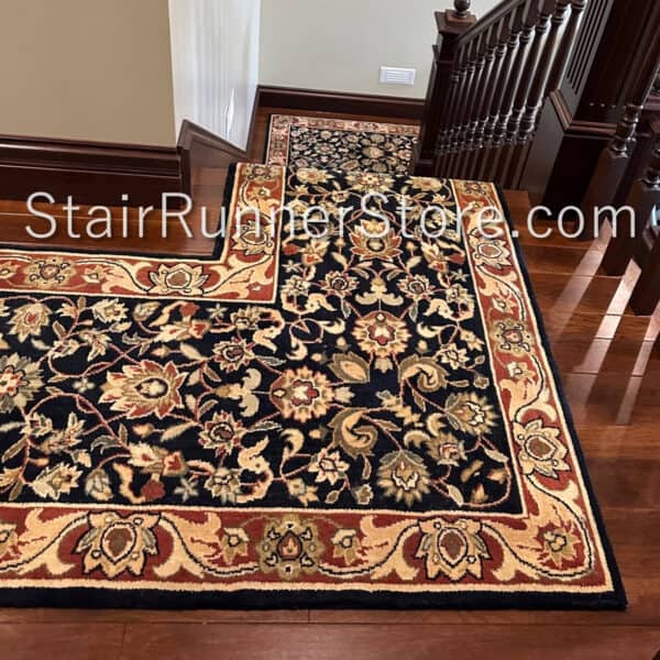 Grand Kashan Midnight Stair Runner Landing