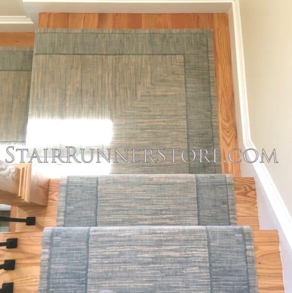 Nourison Grand Textures Stair Runner Harbor with custom landing