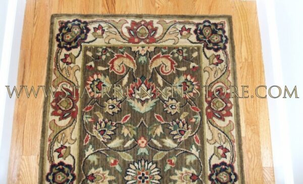 Nourison Kashan Elite Stair Runner Khaki end capped hall runner