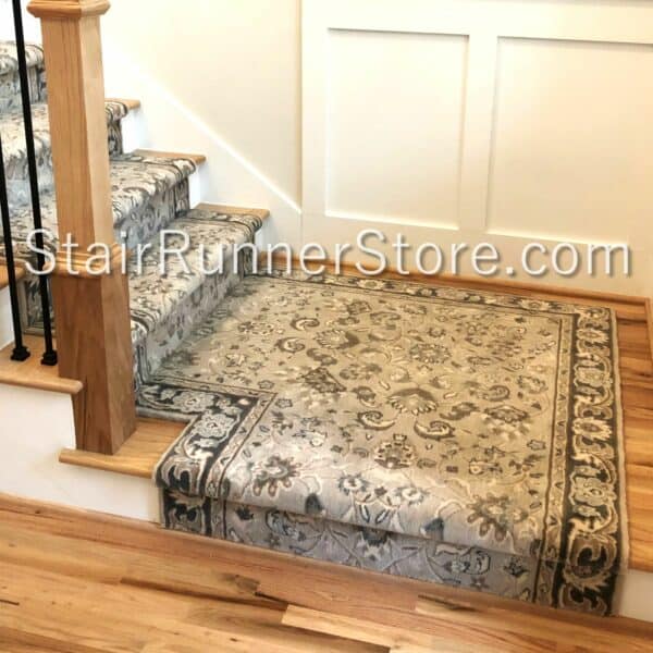 Nourison Kashan Elite Stair Runner with shipped custom landing MIst 41"