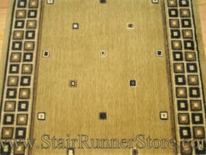 Nourison Squares Stair Runner Gold 36" sample