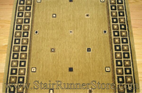 Nourison Squares Stair Runner Gold 36" sample