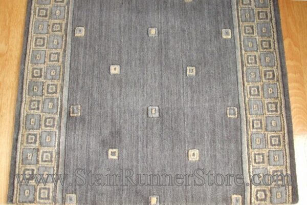 Nourison Squares Stair Runner Platinum 36" sample