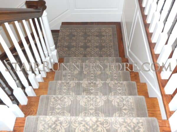 Yorkshire Thistle Custom Width Stair Runner Installation