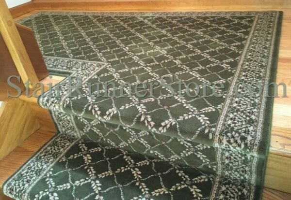 Anastasia Olive Stair Runner Custom Landing Fabrication