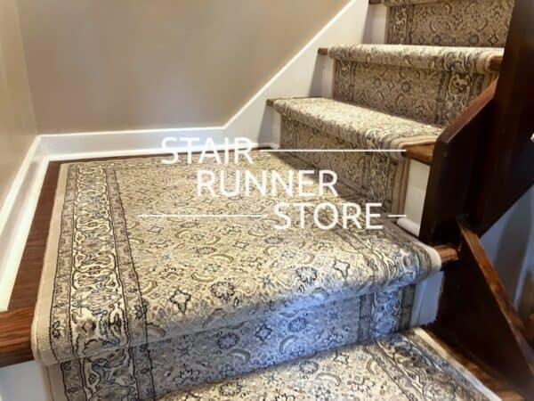 Ancient Garden 57011 Soft Grey Stair Runner Landing with Turn