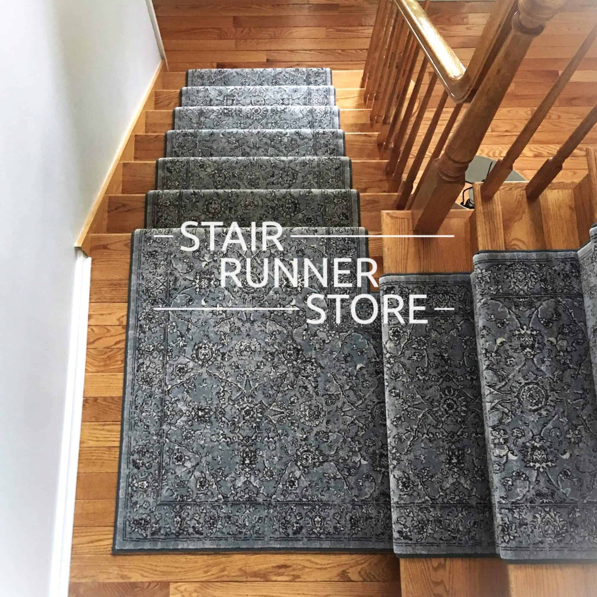 Brilliant Herati Navy Stair Runner 72240-520- 26 inch Sold By the Foot