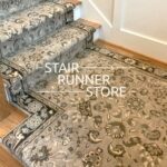 Kashan Elite Mist Custom Stair Runner Landing Kashan Elite Mist Custom Stair Runner Landing