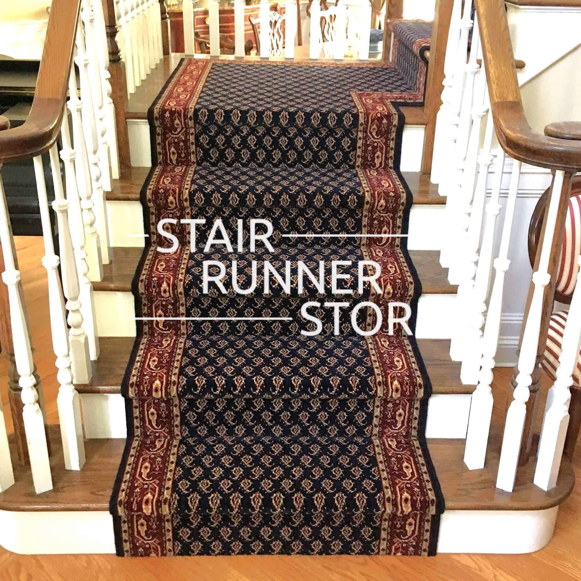 https://www.stairrunnerstore.com/wp-content/uploads/2023/06/Louis-DePoortere-Mir-Navy-36-Inch-Wide-Stair-Runner.jpg