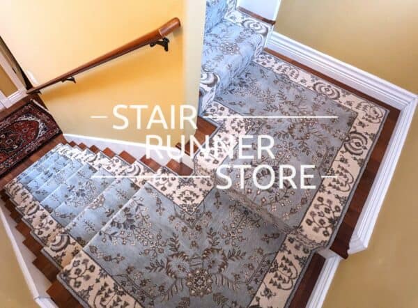 Sarouk Coastal Custom Landing Stair Runner Installation 2
